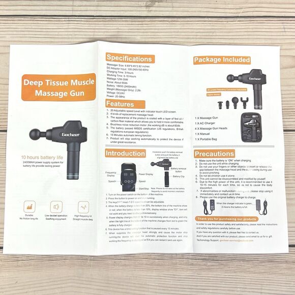 Gocheer Massage Gun Percussion Handheld Deep Tissue Muscle Massager Pain Relief - Picture 5 of 15